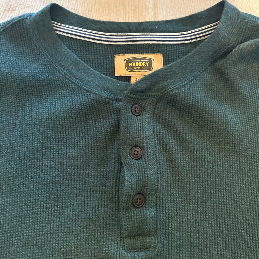 The Foundry Supply Co Big & Tall Men's long sleeve Henley thermal - Picture 3 of 6
